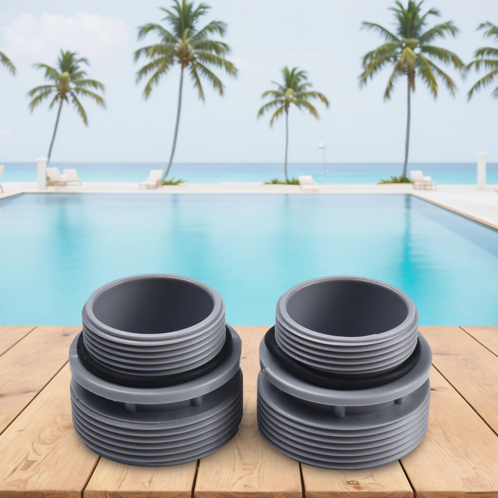 4560 Adapter Conversion Kit with Two 40mm to 1-1/2 Inch Adapters and One Adjustable Belt for Intex Above Ground Pools