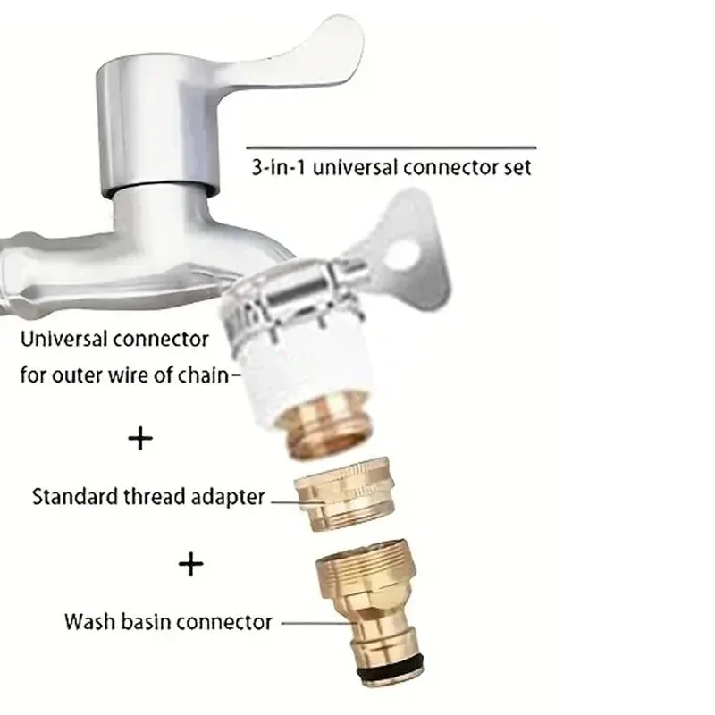 Wąż ogrodowy uniwersalny Adapter domowe narzędzia do kranu fajka wodna akcesoria sprzętowe pralka pistolet na wodę szybkie złącza