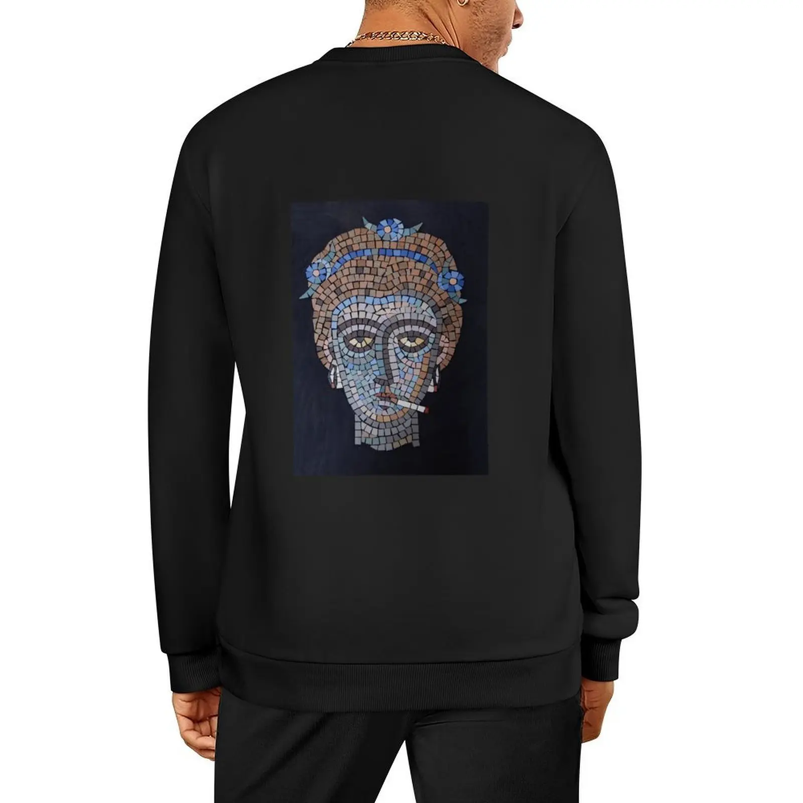 

Smoking Byzantine mosaic head Pullover graphic t shirts men winter clothes mens clothes new sweatshirts