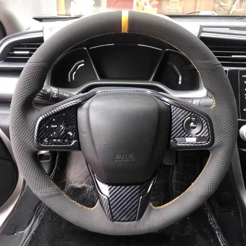 

Сшитый вручную нескользящий замшевый чехол на руль из наппа для Honda Civic 10th CR-V Breeze Lingpai Enjoy автомобильные аксессуары