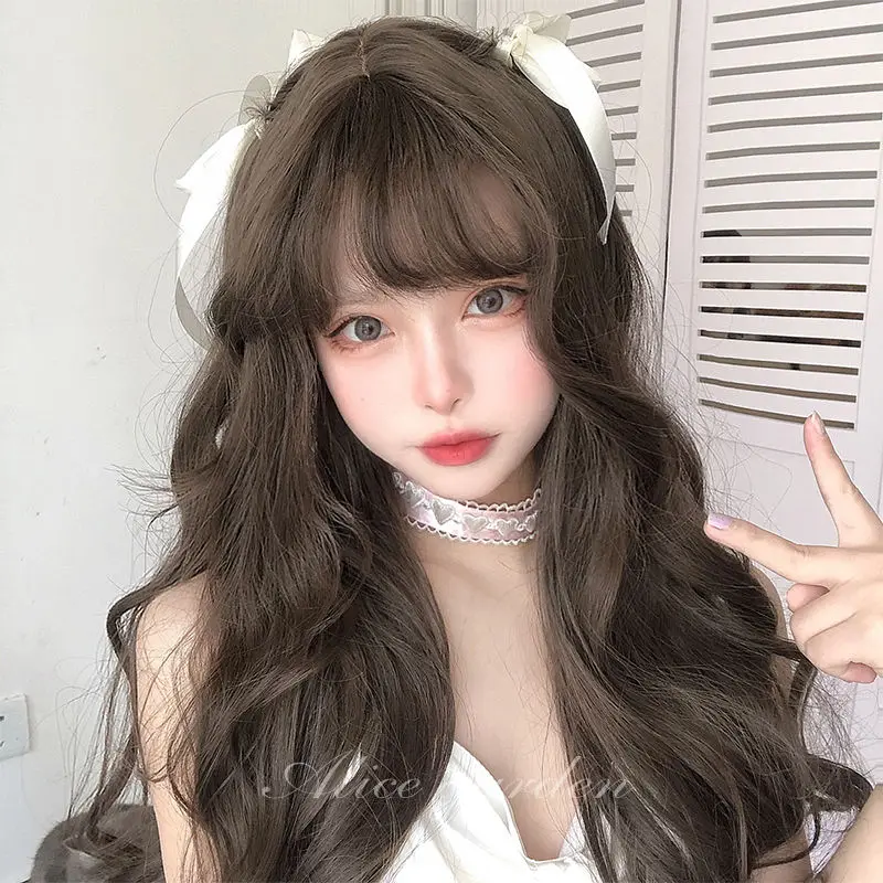 ‌ Lolita pruik dubbele paardenstaart - 85 cm krullende pruik met nephoofdhuid, geen reflectie, klaar om te dragen, anime cosplay accessoires