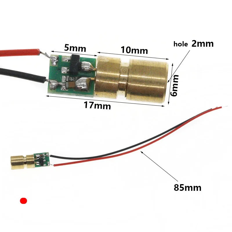 Small size 6mm dot red light module fine micro positioning laser 650nm laser head 5mW