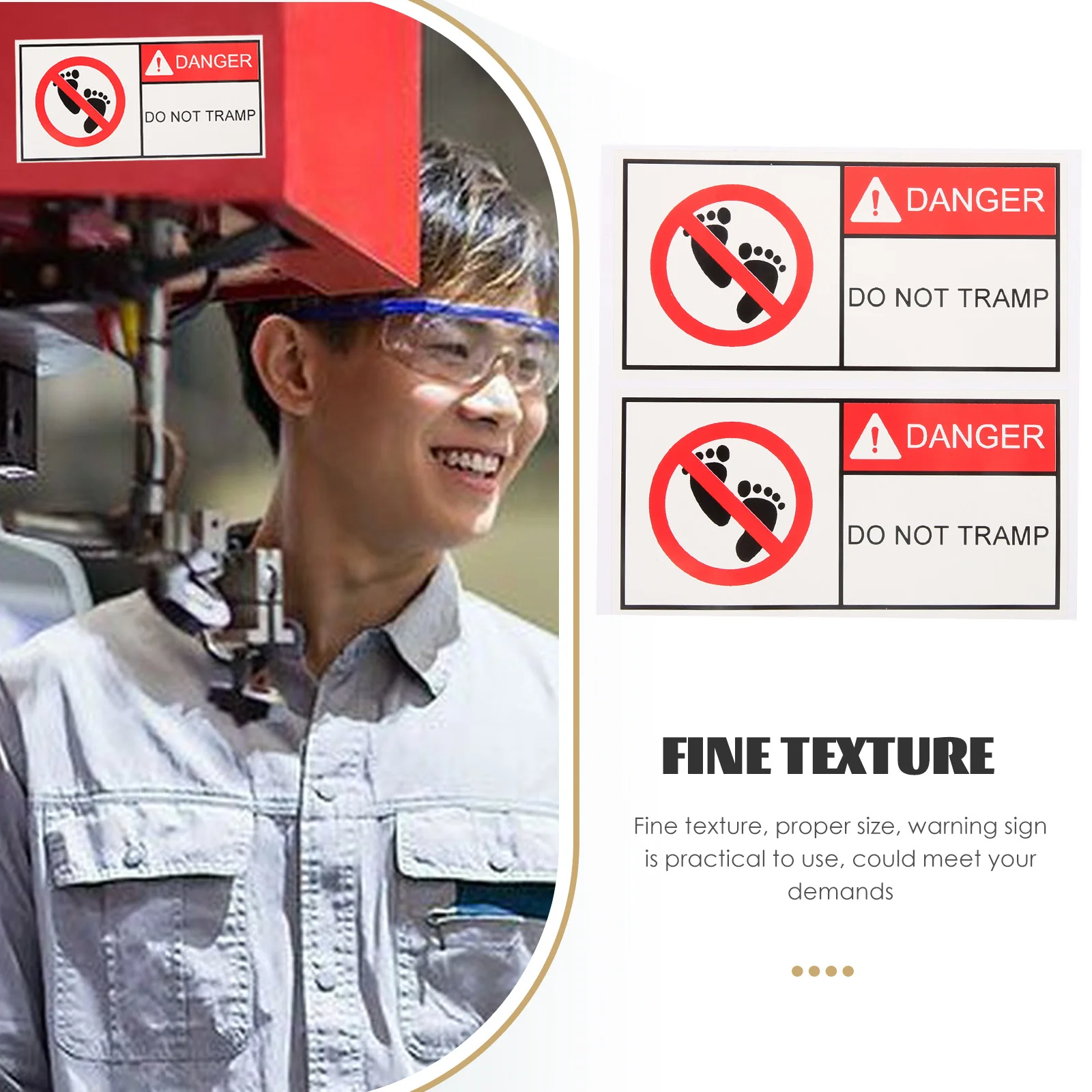 2Pcs Warning Sign Do Not Sign Self Adhesive Safety Reminder Workshop Caution Label Adhesive Warning Sign, Do Not