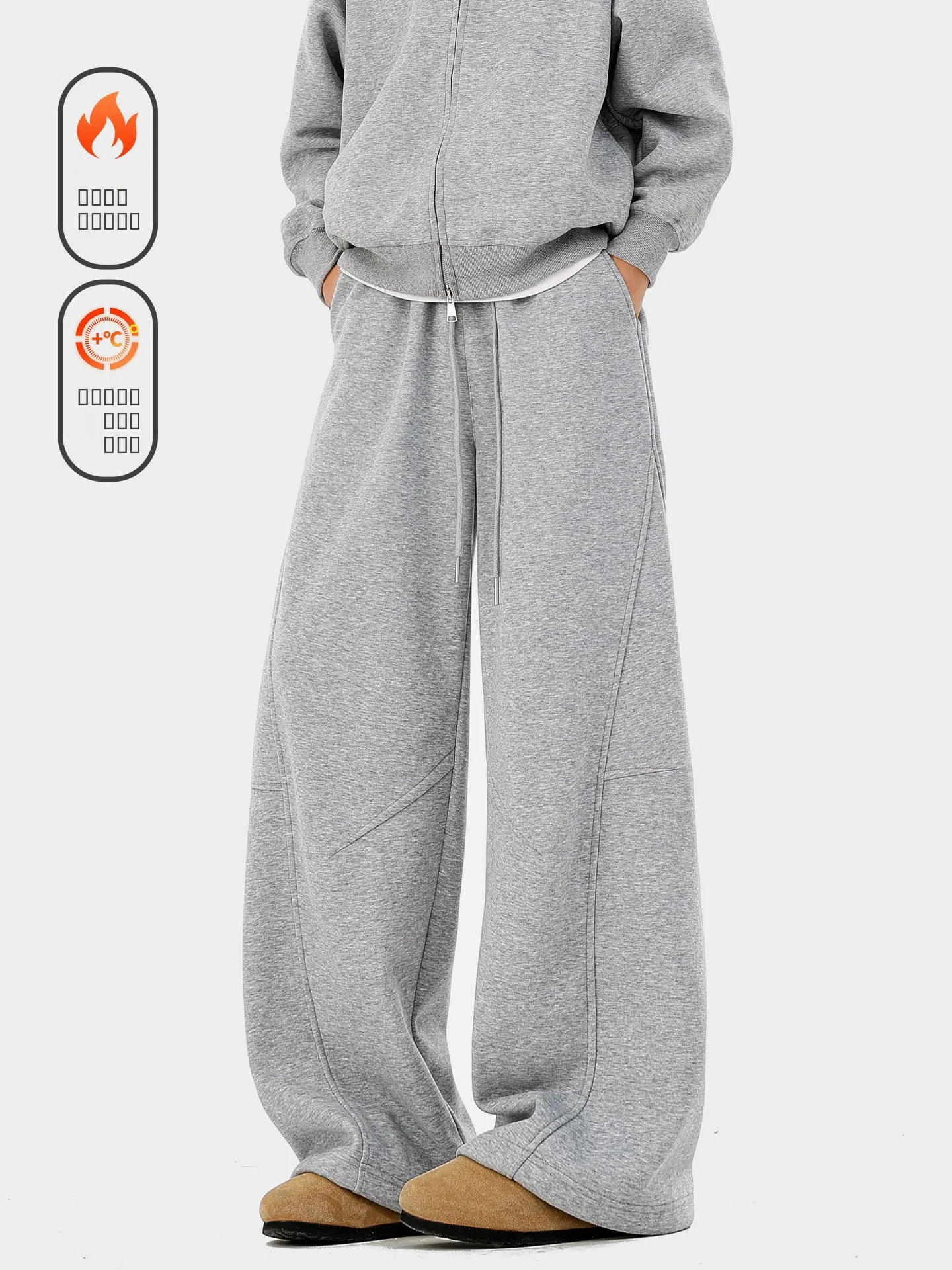 

Warm Thiened Fce Lined Loose Men's Casual Pants Autumn Winter Vintage Sle Straight Leg Comfortable Versatile Trousers