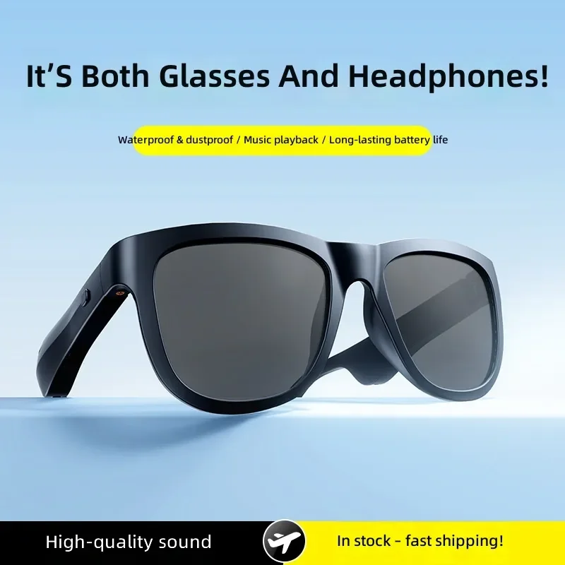 Wireless AI Smart Bluetooth Glasses Men Women Polarized UV Protection Sunglasses Open Ear Headphones for Driving Music Calls