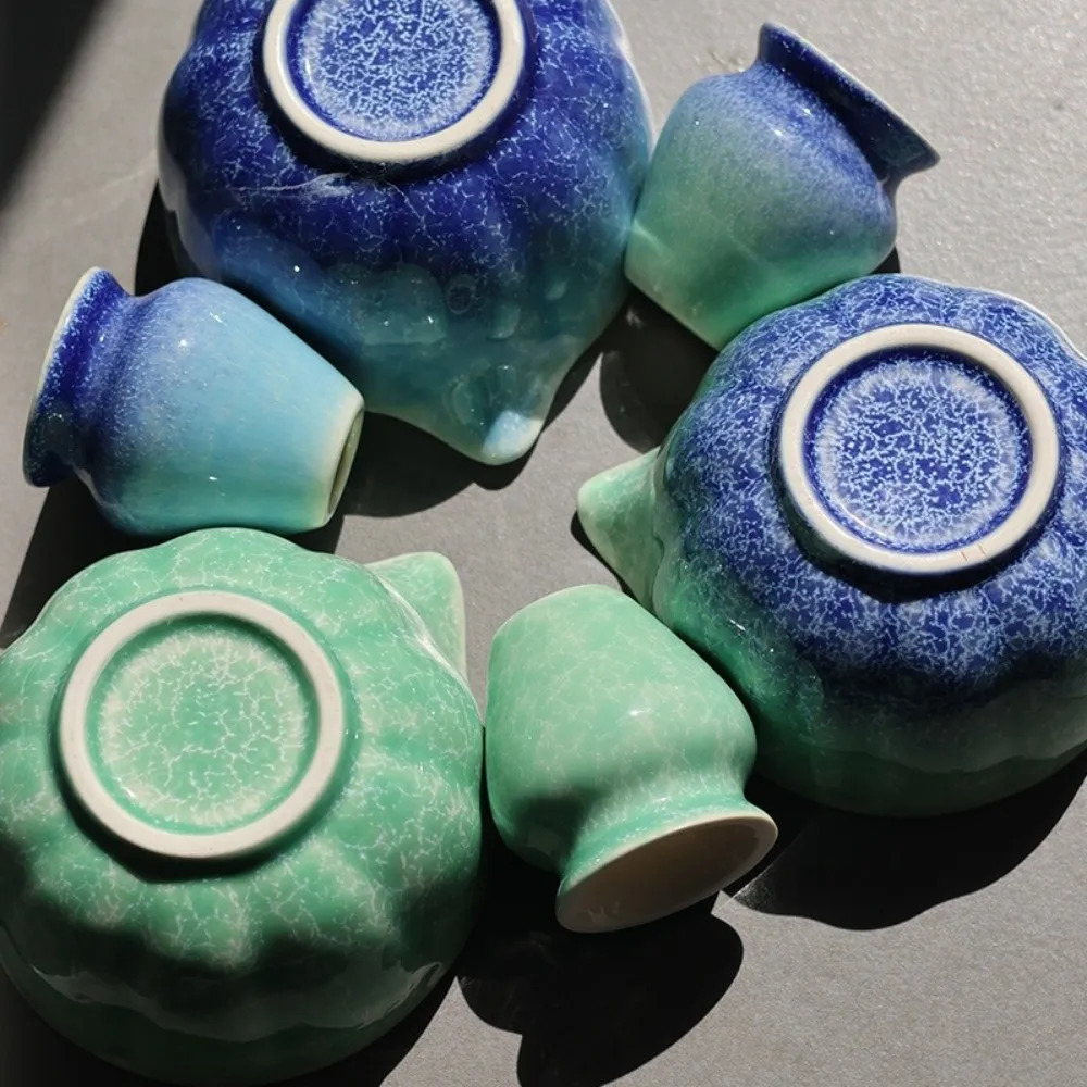 

New Ceramic Matcha Bowl with Pouring Spout Reusable Matcha Whisk Holder Blue Japanese Tea Set Tea Lovers