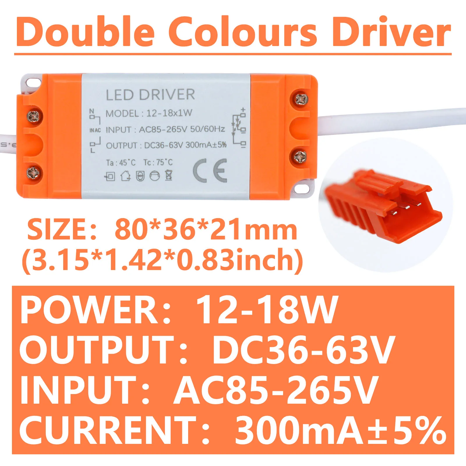 LED Double Colours Driver 300mA AC 220V Power Supply Unit 1-3W 5-7W 8-12W 12-18W 18-25W 25-36W Lighting Transformer Lamp Driver