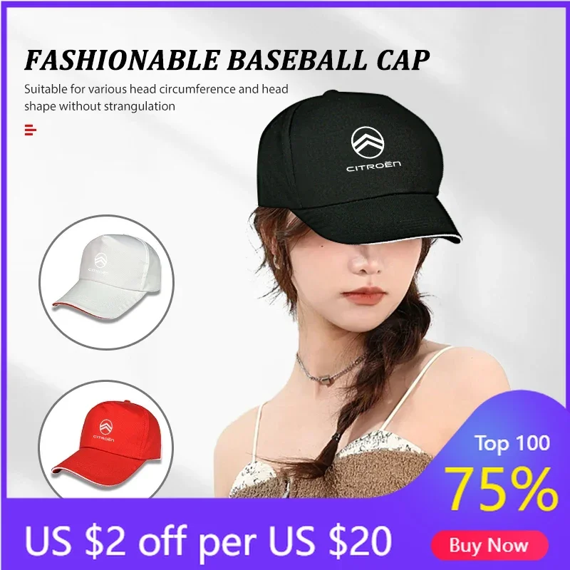 

2026 Hot Car Sticker Fashion Car Baseball Cap Man Racing Logo Motorcycle Sport Hat For Citroen C4 C3 C5 C1 C2 C6 VTS C4L DS3 DS4
