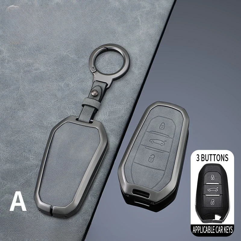 

Alloy Car Key Case For Peugeot 308 408 508 2008 3008 4008 5008 Citroen C1 C2 C4 C6 C3-XR Picasso Grand DS3 DS5 Cover Shell Fob