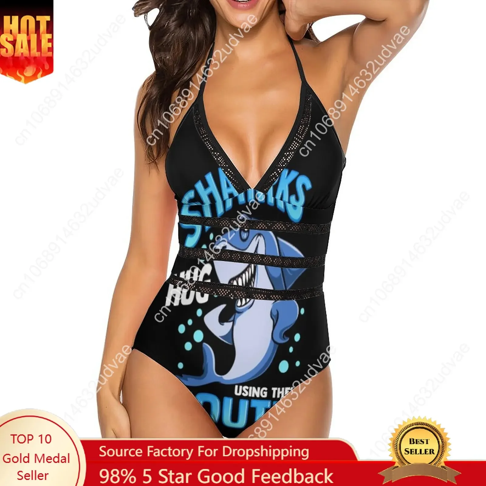 

Милый забавный купальник с изображением акулы, современный купальник с изображением ее рта, цельный пляжный купальник, сексуальные купальные костюмы на шнуровке