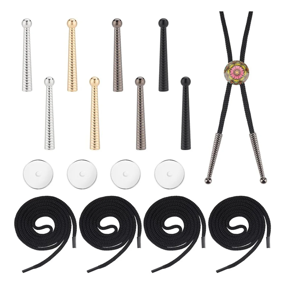 

Bolo Tie Findings DenimTie Bolo Tie Replacement End Cap Kit for DIY Bolo Tie Making
