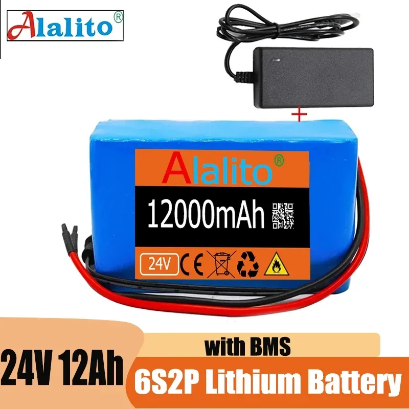 24v 6s2p Lithium Battery Pack 12Ah 18650 Rechargeable Battery Li Ion Battery Pack With Chargerr