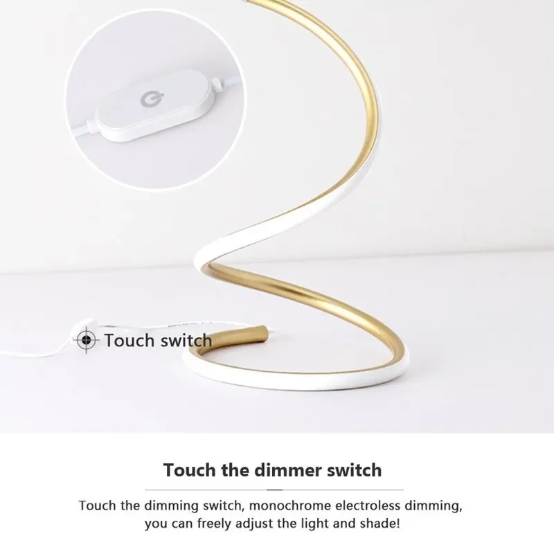 Modern LED Table Lamp Dimmer Switch Desk Light For Study Reading Bedside Sofe Corner Decorative Decor Fixture Table Lighting