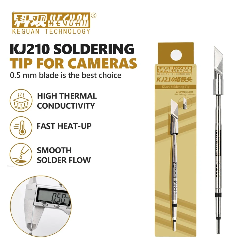 KEGUAN KJ210 Soldering Tip for Cameras 0.5mm Blade Thickness for Cell Phone Tablet Repair Camera Disassembly Soldering Tools