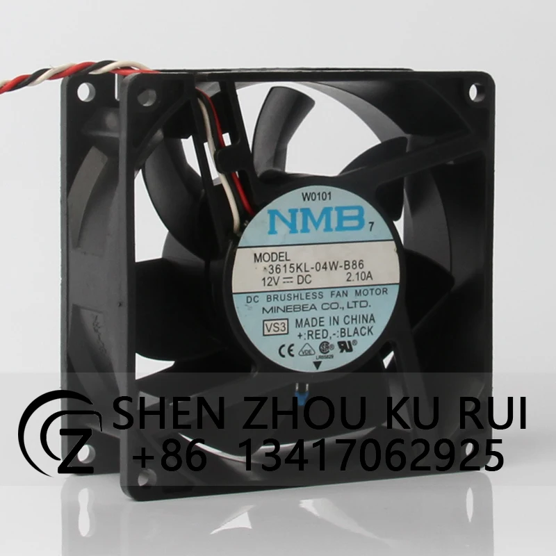 3615KL-04W-B86 Chassis Cooling Fan for NMB 9cm 9038 92x92x38mm 12V 2.10A Resistance Thermal Temperature Control