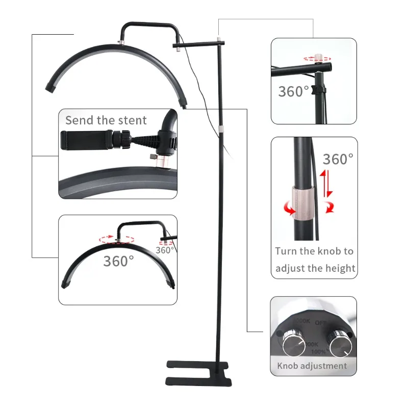 28 Remote Crescent Half Moonht Emitting Diode Light Nail Eyelashes Beauty Salon Light