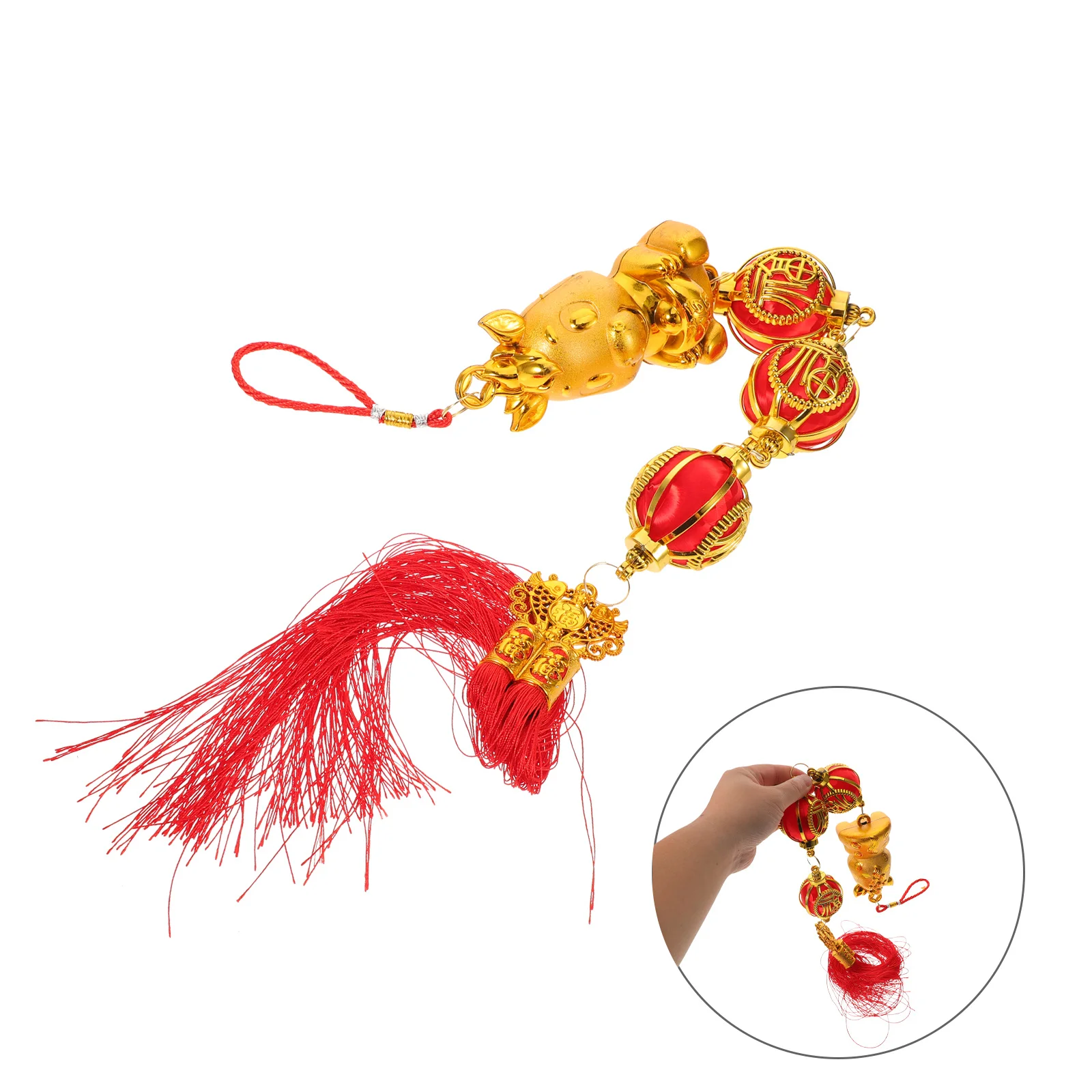 

2pcs Chinese New Year Horse Hanging Ornaments Red Tassel Pendants For Bonsai Lunar Festival Decor Spring Celebration Lucky