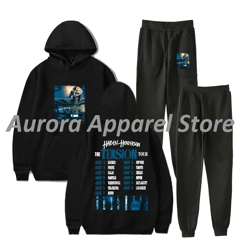 

Haiden Henderson The Tension Tour Merch толстовки брюки для бега комплект для женщин и мужчин модная уличная одежда толстовки