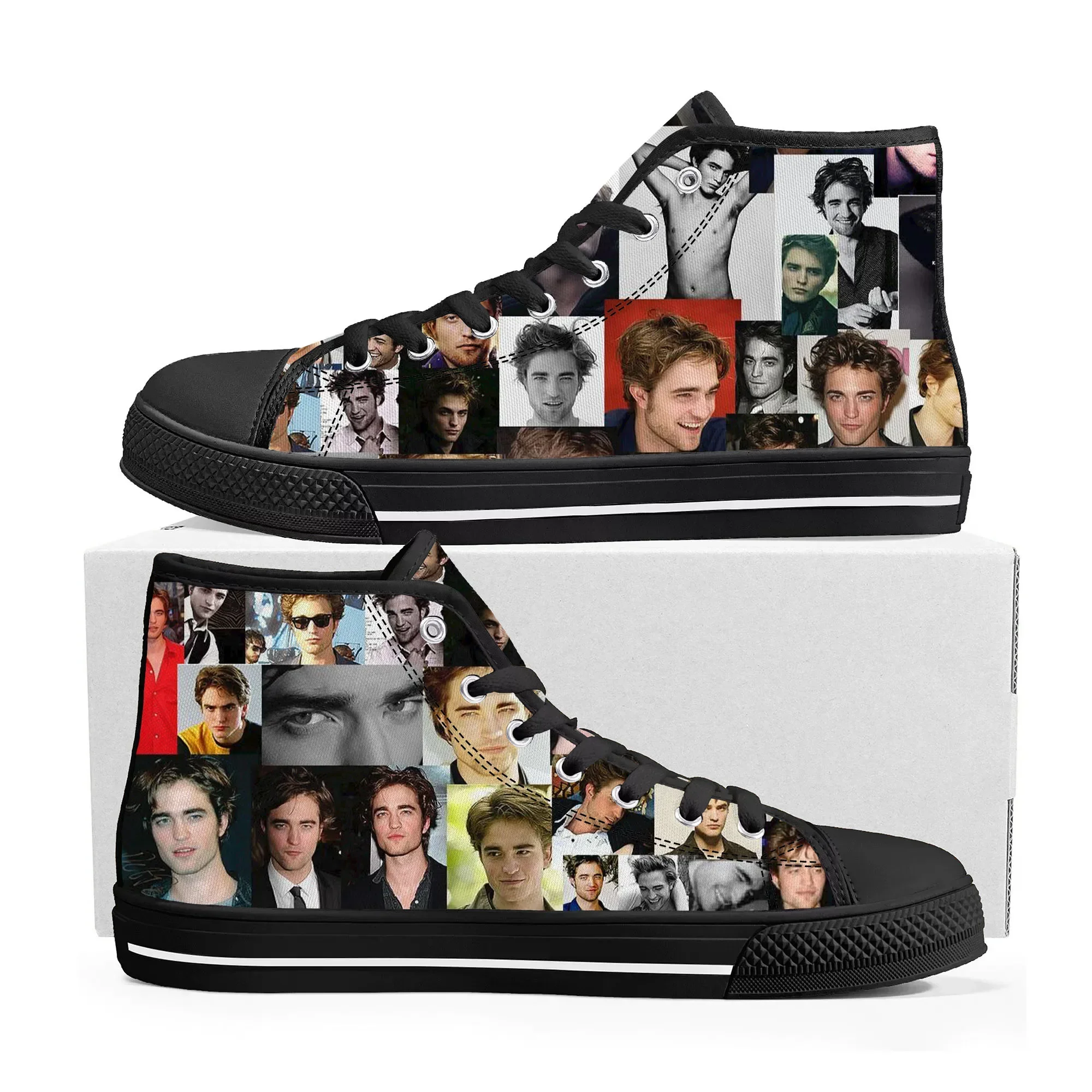 

Robert Pattinson High Top High Quality Sneakers Mens Womens Teenager Canvas Sneaker Casual Custom Made Shoes Customize DIY Shoe