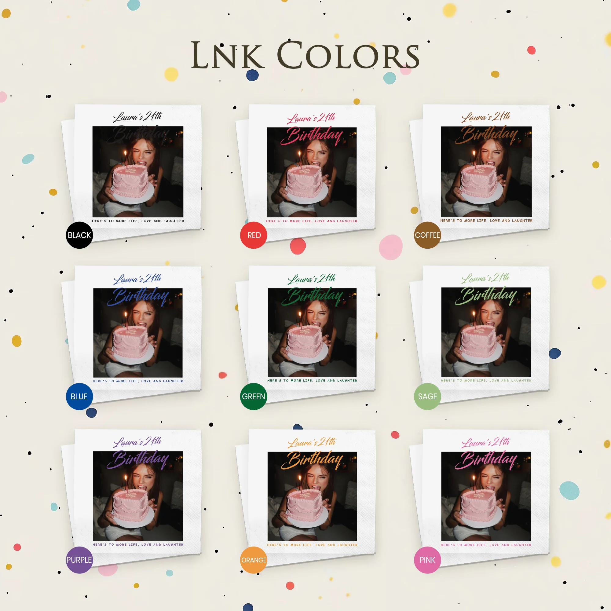 Custom Napkins 3 ply Personalized Cocktail Napkins Photo Disposable Paper Napkins For Birthday Anniversary Girls Night - view 3