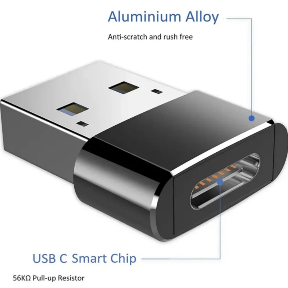 2 قطعة USB إلى USB C محول آيفون 17 شاحن سيارة نوع C محول أنثى إلى ذكر محول متوافق مع آيفون 15/16 برو #4