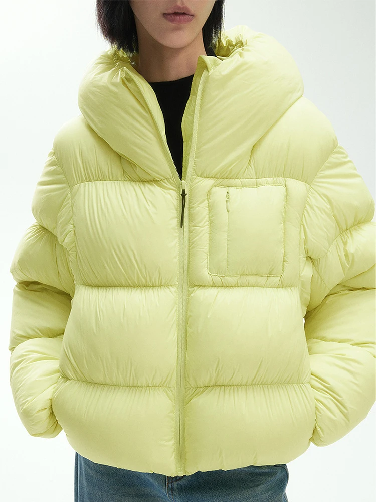 Mumaroho 2025 Zimowa Jesienna Damska Kurtka Puchowa z Kapturem w Kształcie Ośmiornicy, Jednolita, z Długim Rękawem, Gruba, Ciepła Odzież Wierzchnia, Puszysta Kurtka Płaszcz dla Kobiet