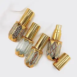 Botellas de aceite esencial de 6ml, atomizador de botella enrollable, contenedores de muestra dorados, botella de Perfume de vidrio portátil de viaje