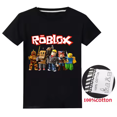 Summer Hot ROBLOX Creative Cartoon Printing T-shirts Children Boys Cool Short Sleeve Tops Summer Clothing Kids Boys Clothes Baby