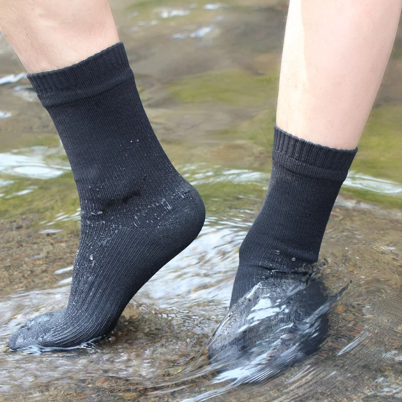 Chaussettes imperméables respirantes en rayonne de bambou, pour la randonnée, la chasse, le ski, la pêche, sans couture, sports de plein air,