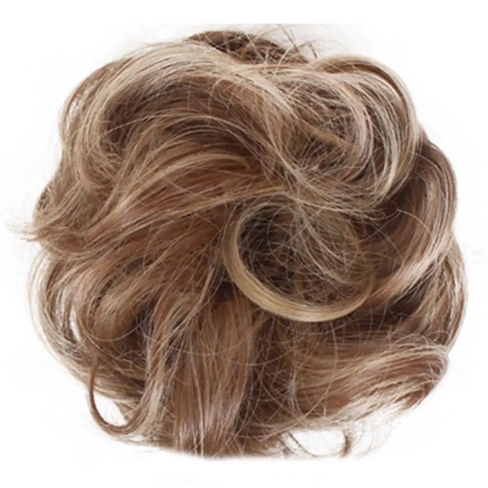 Extensão do Bun do cabelo ondulado sintético para mulheres, peruca encaracolada bagunçado, cabelo bagunçado, Scrunchies bagunçado, 35 cores