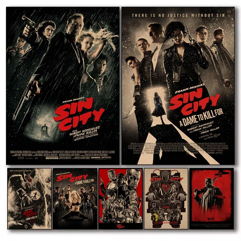 فيلم الخطيئة مدينة سلسلة خمر المشارك طباعة قماش صور المنزل لغرفة المعيشة وغرفة نوم جدار ديكور حديث اللوحة بدون إطار