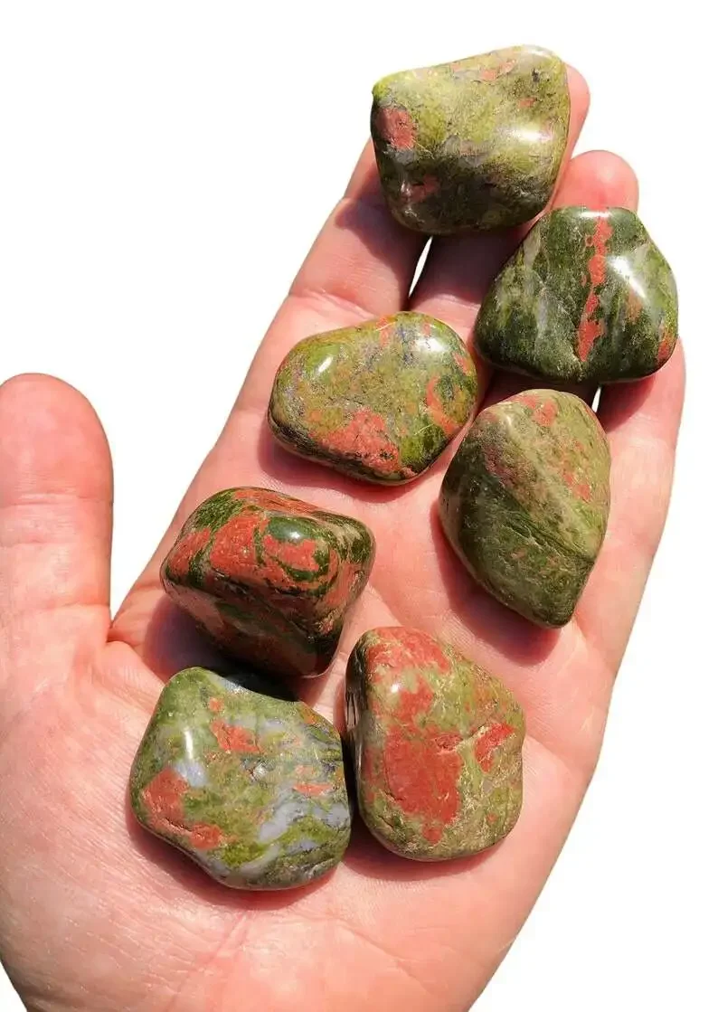 Unakite Stone (2-4cm) - Unakite Tumbled Stones - Healing Crystals and Stones - Chakra Stones - Unakite - Heart Charka Crystals--