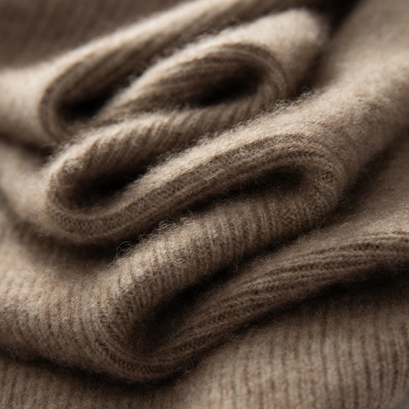 Thickened 100% Cashmere Men's Half Height Zipper Knitted Sweater Business Casual Warm Pullover Autumn Winter Men's Clothing Top