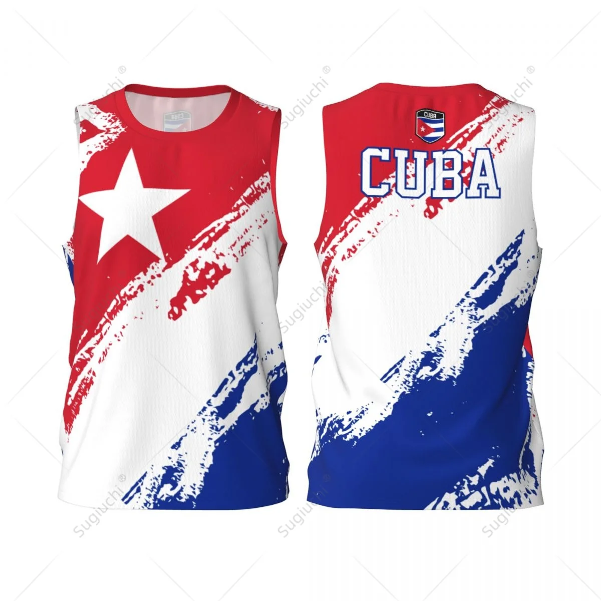 Men Basketball Sports Cuba Flag Running Fitness Multifunction Jersey Sleeveless shirt Custom Name Nunber Exclusive