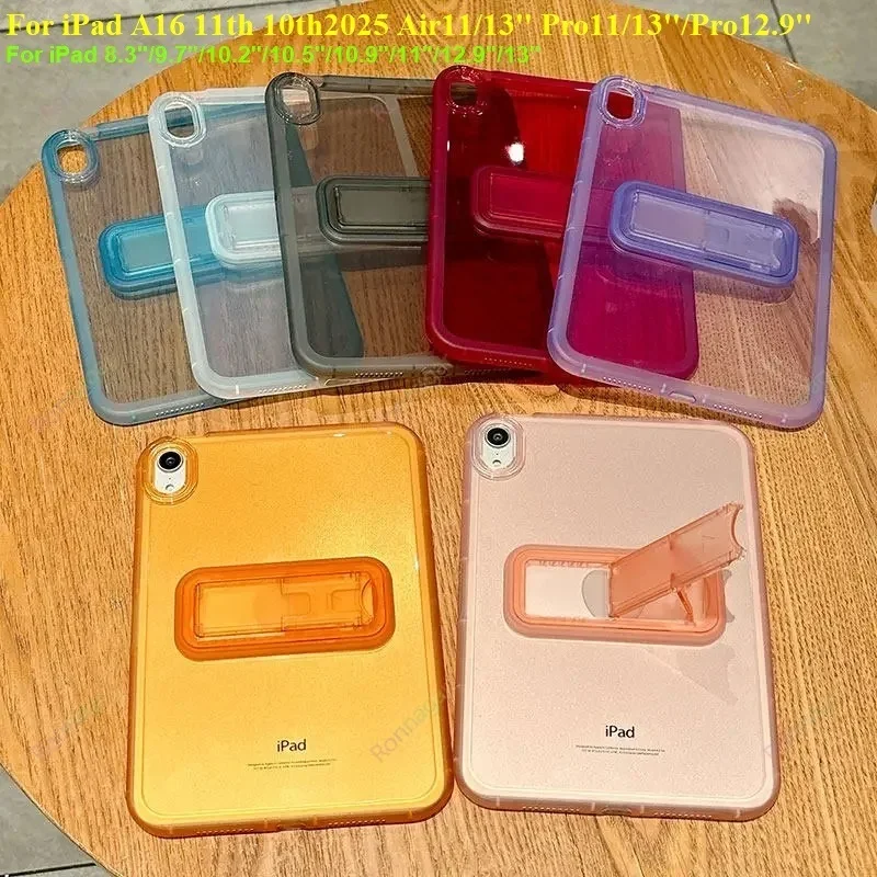 For iPad A16 11th 2025 Case Air11 13'' M3 Pro12.9 Pro11 13'' M4 M5 Air5 4 10.9 10th 9th 10.2'' 10.5'' 9.7'' TPU Stand Cover Case