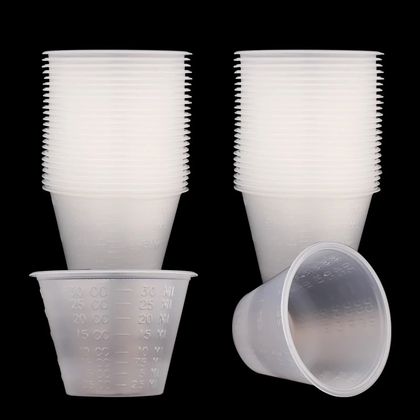 100pcs 30ml Graduated Plastic Mix Cups Universal Measuring Paint Tray for Airbrush Painting DIY Art Craft Model Hobby Tool 2026