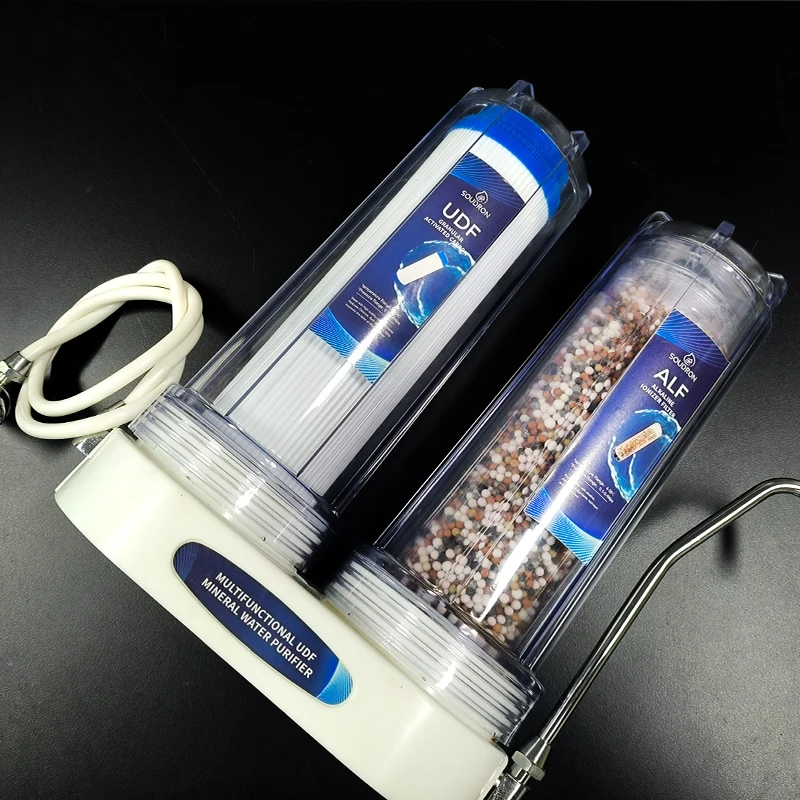 수조 가정용 2 단계 정수 필터 다기능 UDF 미네랄 정수기 이중 정수 필터 시스템