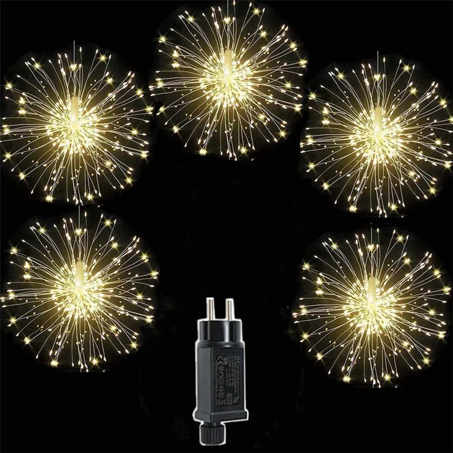 

Waterproof 10 IN 1 1200LEDs Christmas Garland String Lights Outdoor 8 Modes Firework Fairy Lights for Party Garden Patio Decor