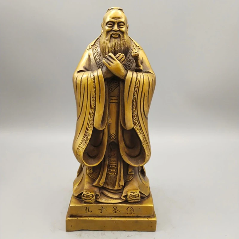 Bronze of , brass statue of , decorative piece for study room, Confucius the Sage