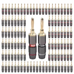 10pcs/5pairs Monster Gold Plated Pure Copper Banana Plugs Speaker Adapter Screw Speaker Plug Audio Connectors
