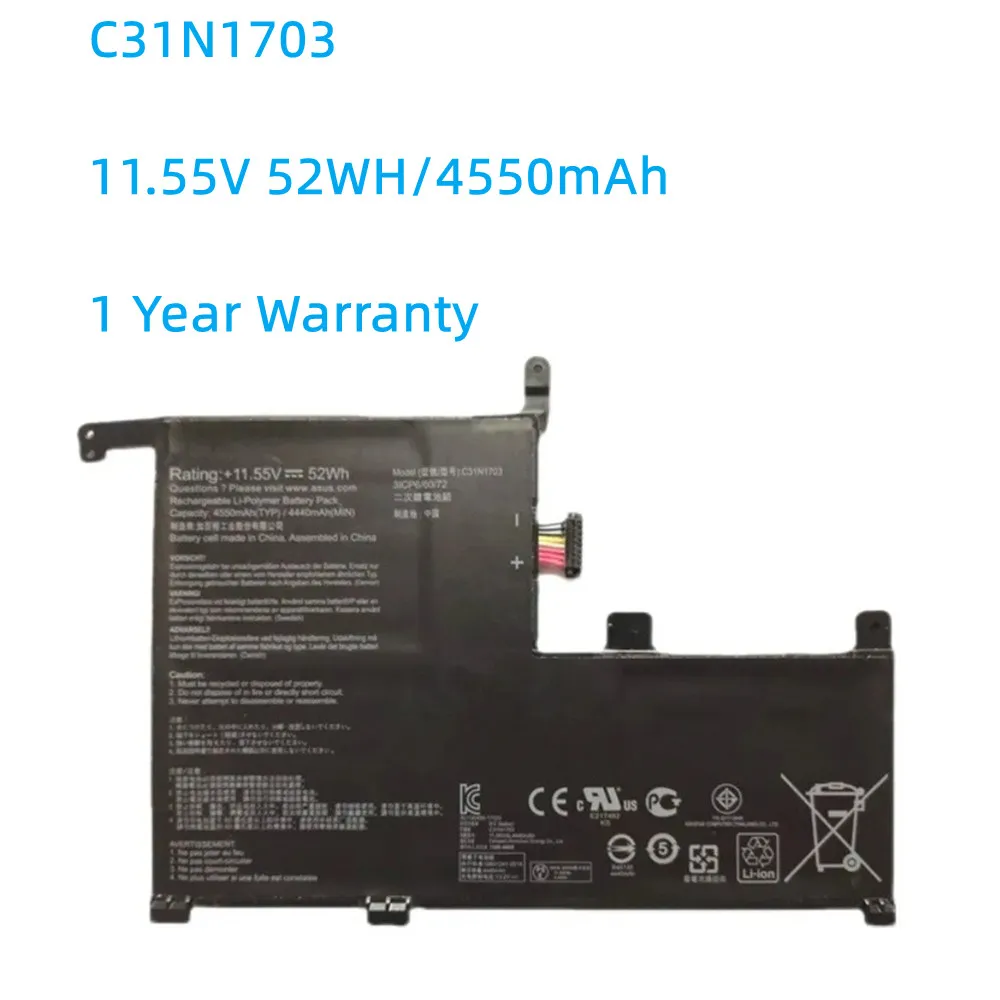 

C31N1703 11.55V 52WH Battery For ASUS Zenbook Flip UX561U UX561UA UX561UN Q525U Q525UA Q505UA Q505UA-BI5T7 Q525UA-BI7T BI7T9