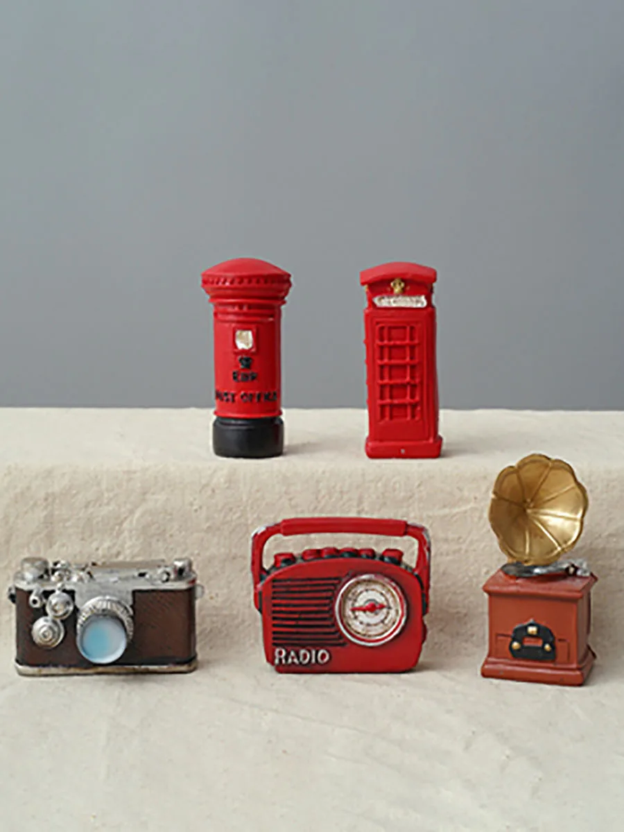 Creative Resin Crafts Ornament, Bus Postbox Telephone Booth, London Miniature Figurines, Desk Ornaments, Home Decor