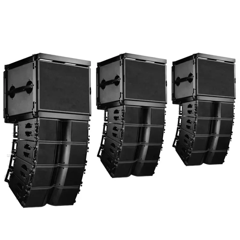 L-212-DPA Two Way Active Dual 12 Wooden Line Array Speaker System 1300W Powered Full-Range PA Speaker for Live Events
