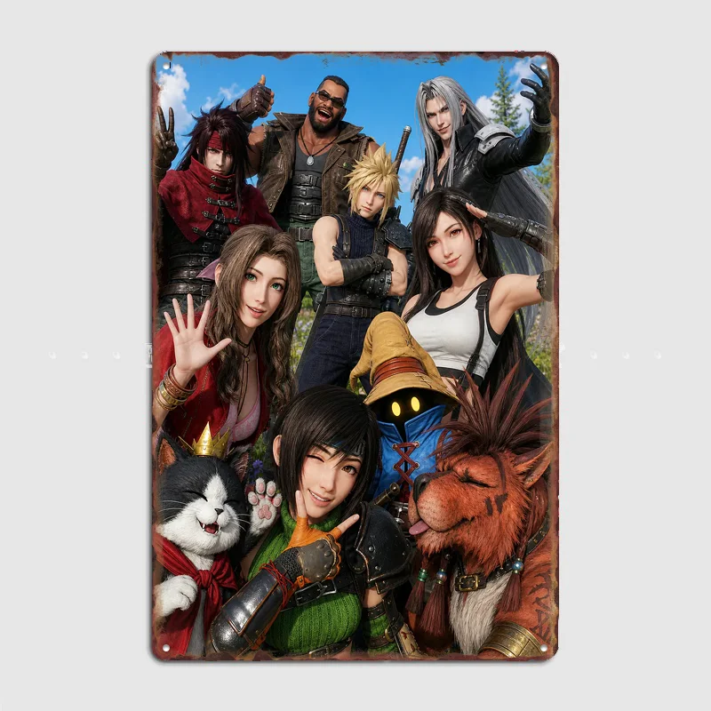 Final Fantasy VII Behind the scene Poster Metal Sign Bedroom Indoor Outdoor Home Decor Bar Custom Posters Wall Room Decorations