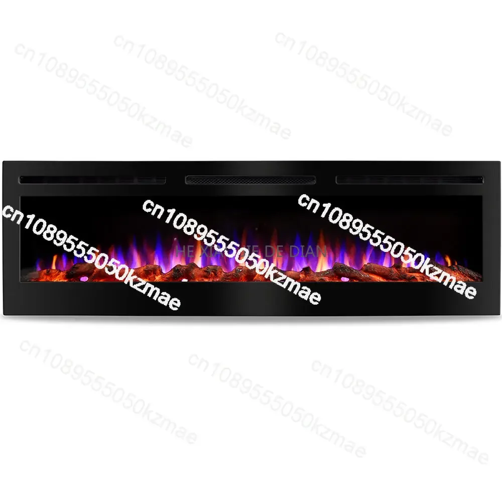 Living Room Electric Fireplace Decorative Wood 3d Indoor Fire Prevention Hidden Wall Mounted Home Heating with Remote Control