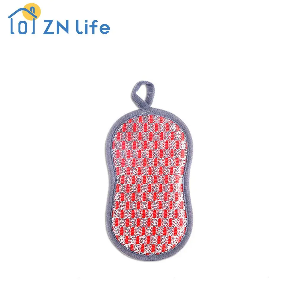 Bowl Washing Sponge Household Double-sided Kitchen Wipe Wall Hanging Storage Bathroom Accessories Dishwashing Sponge Hangable