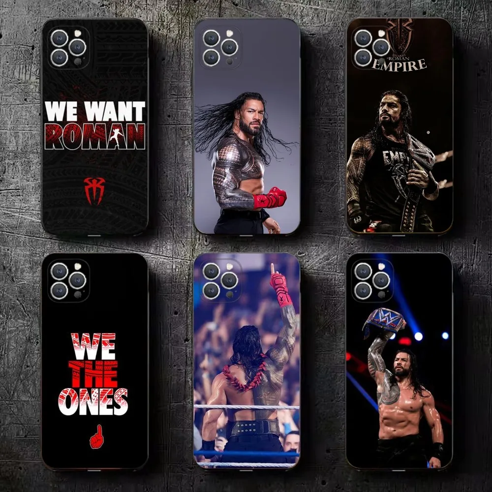 R-RomanS Big Dog R-Reigns  Phone Case For iPhone 15,14,13,12,11,Plus,Pro Max,XS,X,XR,SE,Mini,8,7 Soft Silicone Black Cover