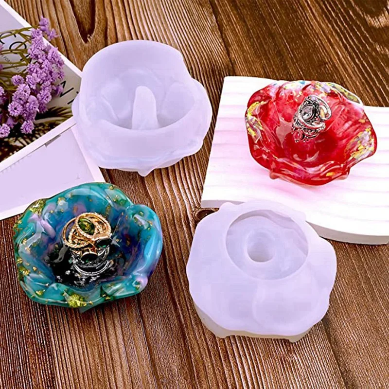 2 Pcs Diy Sieraden Ring Houder Hars Schimmel Ring Lade Epoxyhars Silicone Mold Lade Siliconen Hars Mold Resin Ambachten