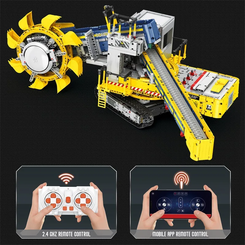 New 22017 3881pcs MOC Technical RC Mining Bucket Wheel Excavator Building Blocks Bricks Model Toys for Boys Birthday Gift Set