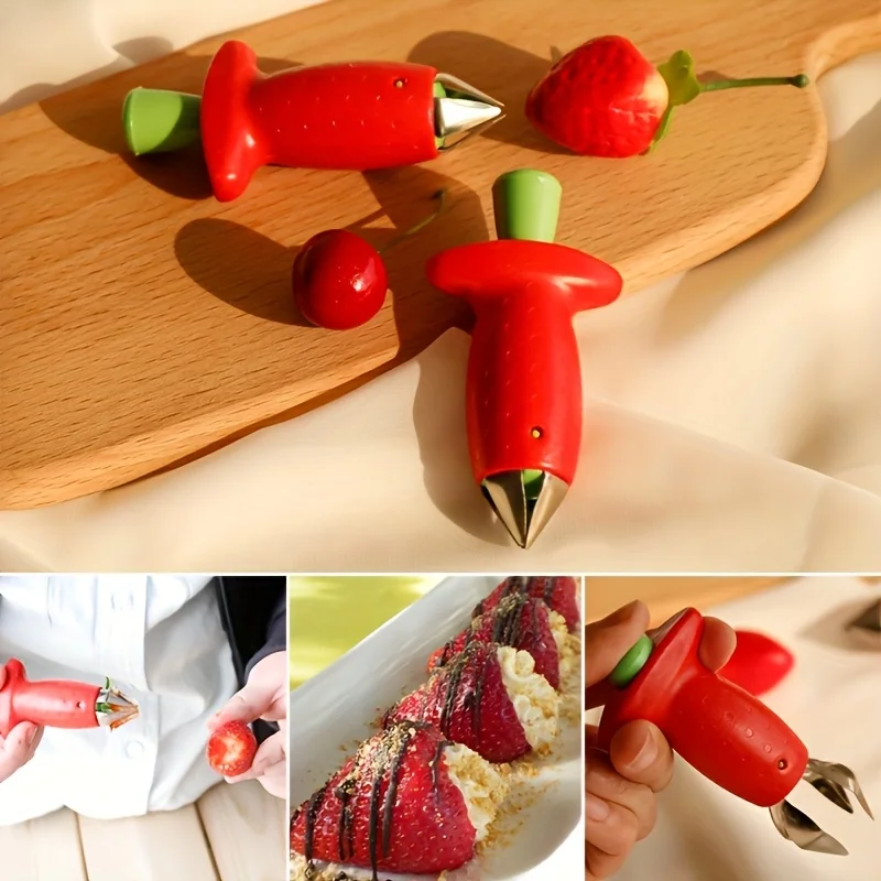 1pc Stainless Steel Fruit and Vegetable Corer - Manual Tomato and Strawberry Stem Remover, Durable ABS Handle, No Power Required Kitchen Gadget, Efficient Fruit Coring Tool view 8